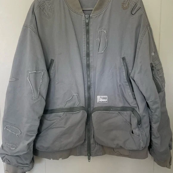 C2H4 LA fashion brand Men's Gray Bomber Jacket - Picture 1 of 5